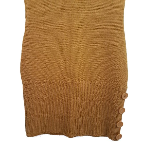 Red Paint Mustard Yellow Knit Sweater Dress Top, S - Picture 4 of 9